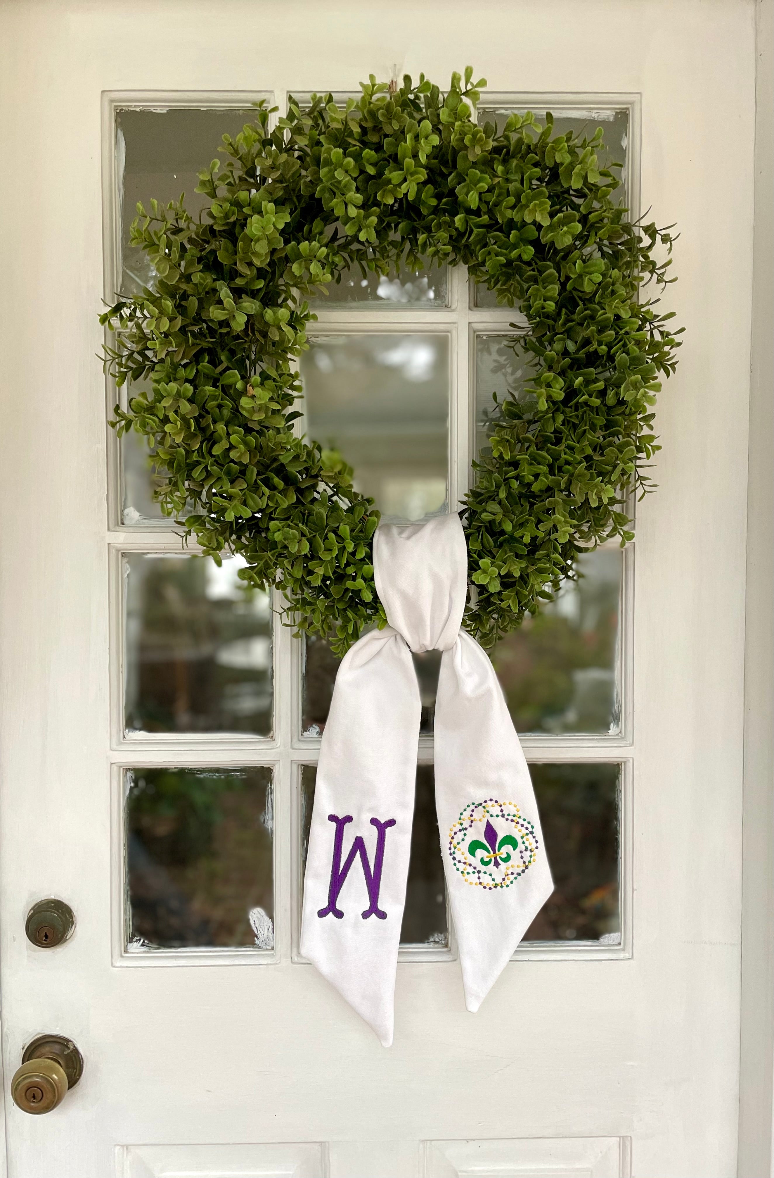 Mardi Gras Wreath Sash