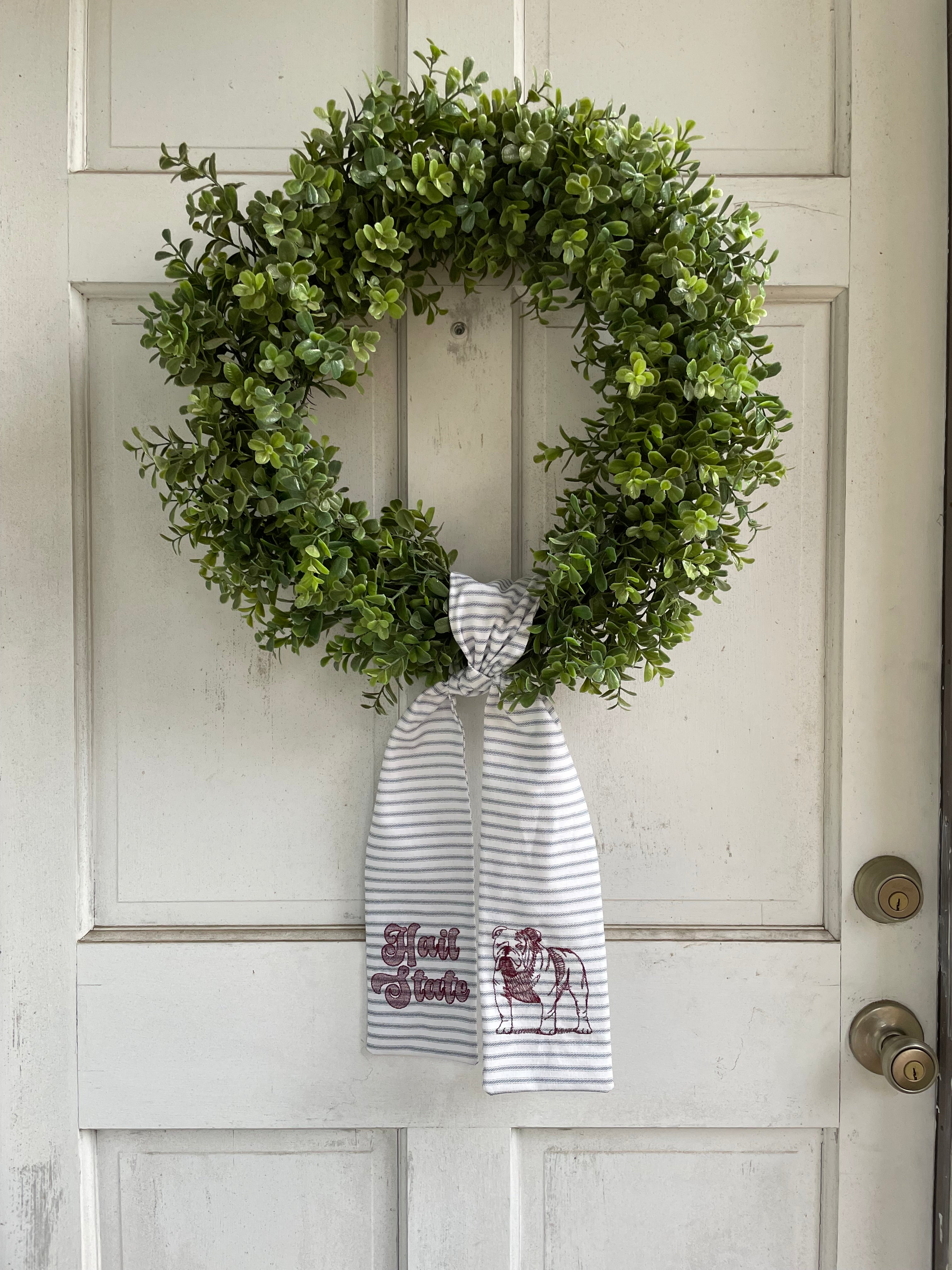 Hail State/Bulldog Wreath Sash